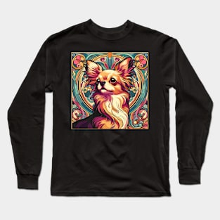 Chihuahua Dog Lovers Design - Art Deco Style Long Sleeve T-Shirt